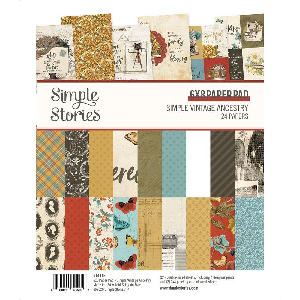 Simple Stories Double-Sided Paper Pad - Simple Vintage Ancestry (6"X8" 24/Pkg) 14119 simple stories paper simple vintage ancestory Simple Stories Double-Sided Paper Pad - Simple Vintage Ancestry (6"X8" 24/Pkg)