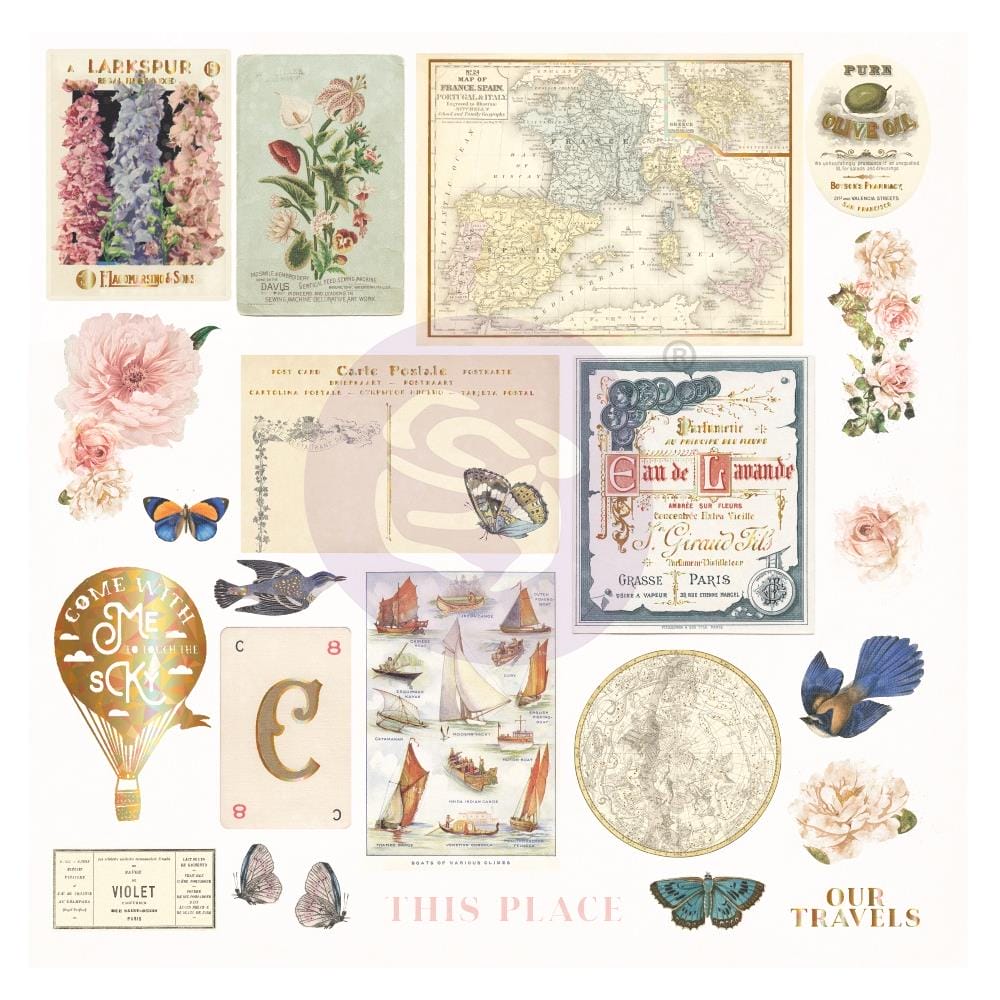Prima Capri Cardstock Ephemera 23/Pkg - 2nd set 996048 prima ephemera capri Prima Capri Cardstock Ephemera 23/Pkg - 2nd set