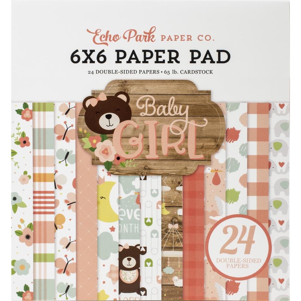 Echo Park paper pad - Baby Girl (6by6 inch) AG202023 echo park paper baby girl 6by6 Echo Park paper pad - Baby Girl (6by6 inch)