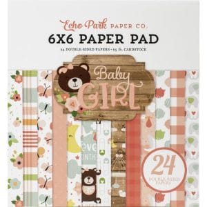 Echo Park paper pad - Baby Girl (6by6 inch)
