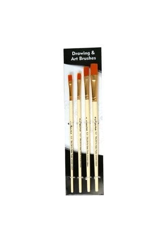 Arora Art Brushes 4 pieces Flat Taklon Brushes Arora Brushes 4pcs flat taklon Arora Art Brushes 4 pieces Flat Taklon Brushes