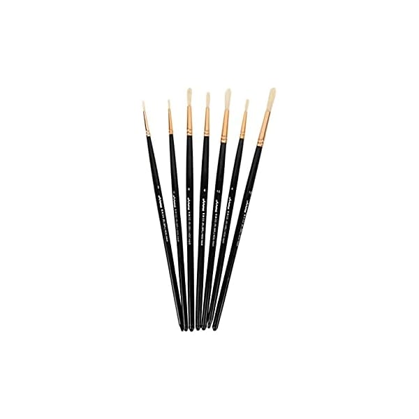 Arora Art Brushes 7 pieces Round Hog Brushes