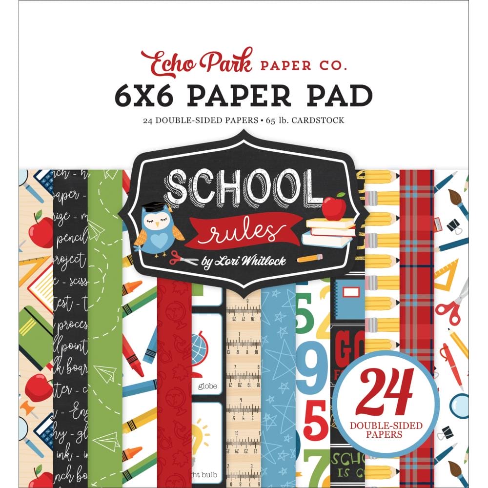 Echo Park paper pad - School Rules (6by6 inch) CR215023 echo park paper school rules 6by6 Echo Park paper pad - School Rules (6by6 inch)