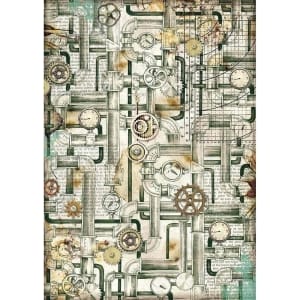 Stamperia Rice Paper A4 - Pipes