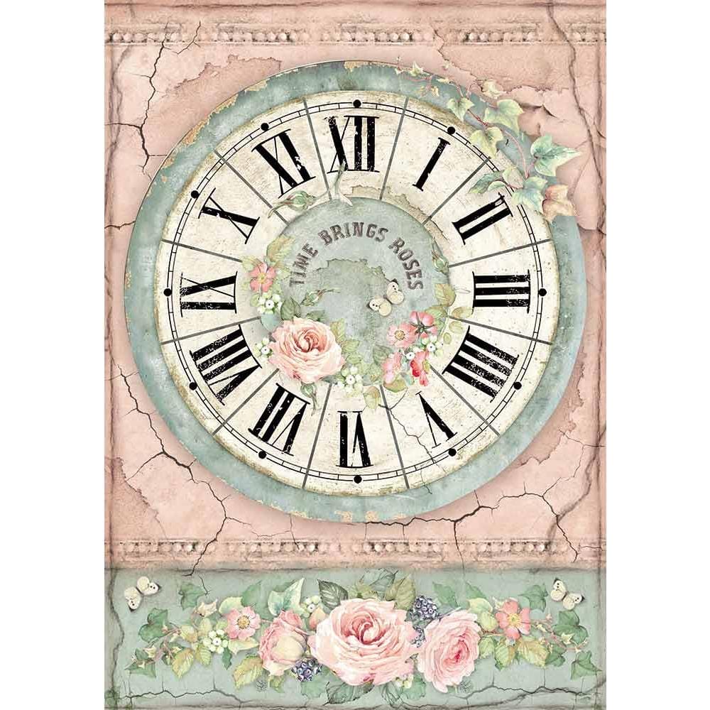 Stamperia Rice Paper A4 - Clock DFSA4444 stamperia rice paper clock Stamperia Rice Paper A4 - Clock