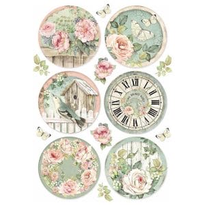 Stamperia Rice Paper A4 - Round clocks