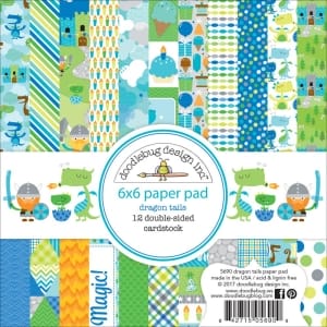 Doodlebug Double-Sided Paper Pad 6"X6" 24/Pkg Dragon Tails