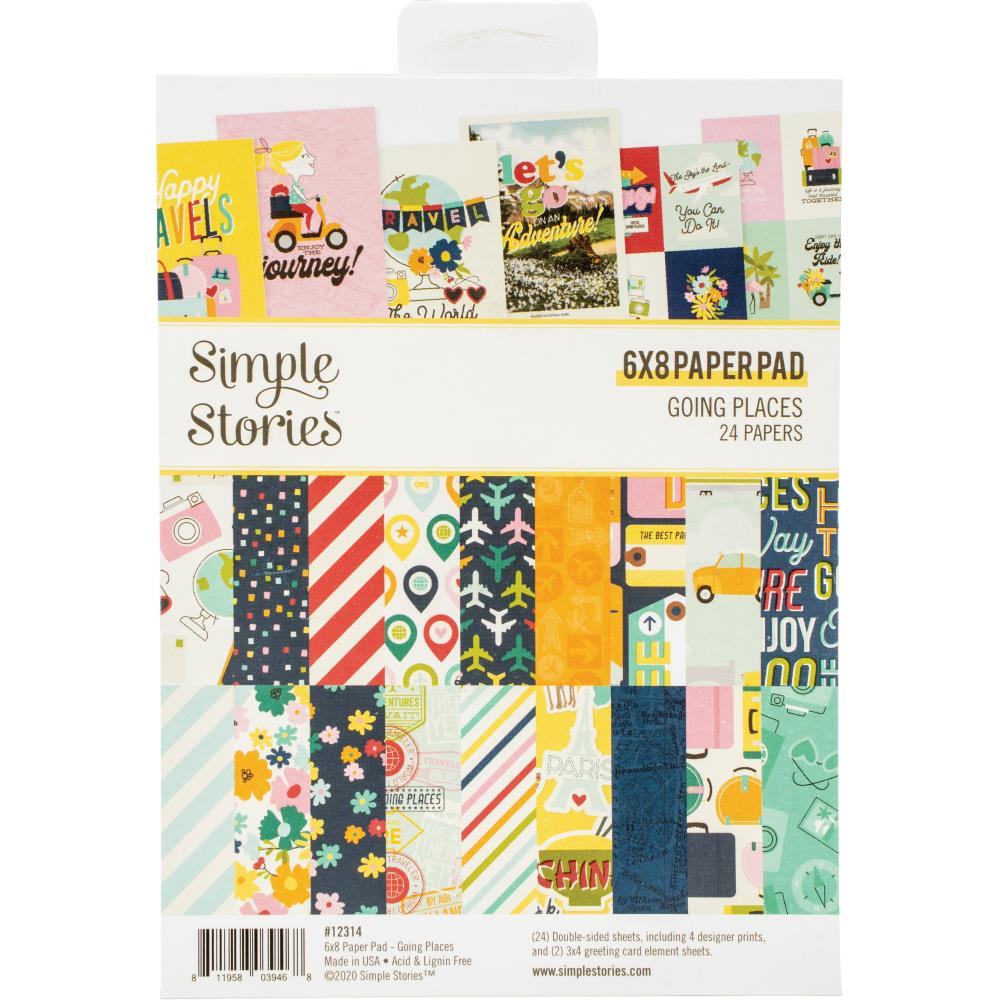 Simple Stories Double-Sided Paper Pad - Going Places (6"X8" 24/Pkg) GOP12314 simple stories 6by8 paper pad going places Simple Stories Double-Sided Paper Pad - Going Places (6"X8" 24/Pkg)