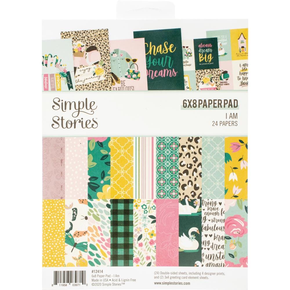 Simple Stories Double-Sided Paper Pad - I Am (6"X8" 24/Pkg) (IA12414) IA12414 simple stories 6by8 paper pad i am Simple Stories Double-Sided Paper Pad - I Am (6"X8" 24/Pkg) (IA12414)