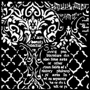 Stamperia Stencil 7.08"X7.08" - Wallpaper Music and Writings