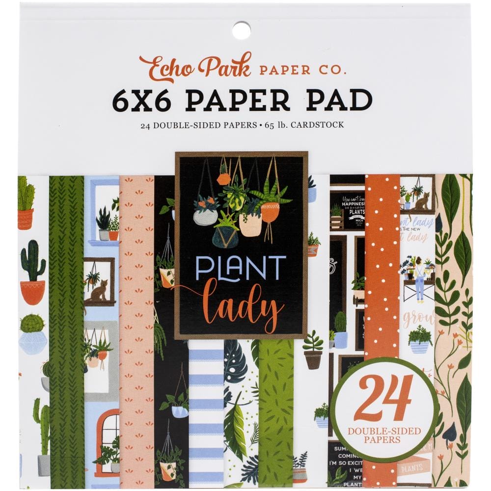 Echo Park paper pad - Plant Lady (6by6 inch) LA211023 echo park paper plant lady 6by6 Echo Park paper pad - Plant Lady (6by6 inch)