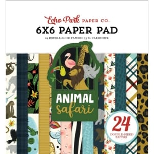 Echo Park paper pad - Animal Safari (6by6 inch)