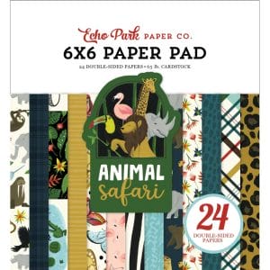 Echo Park paper pad - Animal Safari (6by6 inch)