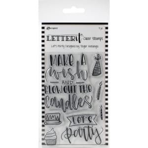 Ranger Letter It Clear Stamp Set 4"X6" - Let's Party