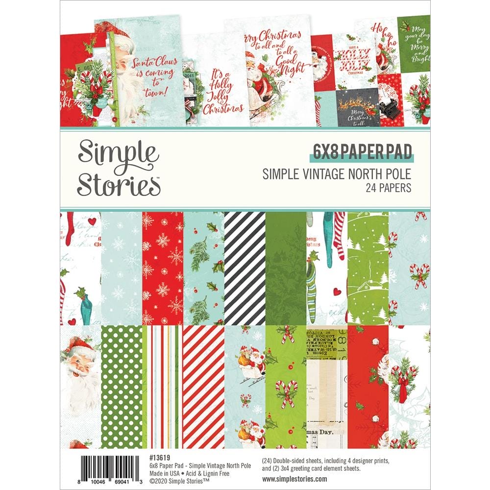 Simple Stories Double-Sided Paper Pad - Simple VIntage North Pole (6"X8" 24/Pkg) Simple stories 6by8 paper pad Simple Vintage North POle Simple Stories Double-Sided Paper Pad - Simple VIntage North Pole (6"X8" 24/Pkg)