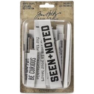 Tim Holtz Idea-Ology Chipboard Quote Chips 47/Pkg - Theories