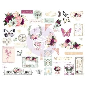Prima Marketing Pretty Mosaic Chipboard Stickers 45/Pkg