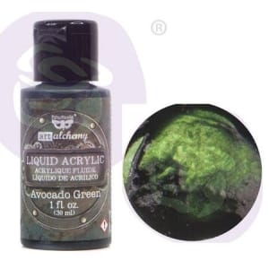 Prima Finnabair Art Alchemy Liquid Acrylic Paint 1 Fluid Ounce - Avocado Green