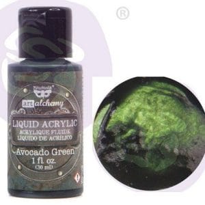 Prima Finnabair Art Alchemy Liquid Acrylic Paint 1 Fluid Ounce - Avocado Green