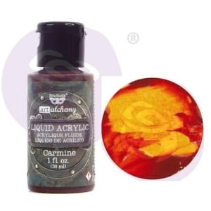 Prima Finnabair Art Alchemy Liquid Acrylic Paint 1 Fluid Ounce - Carmine