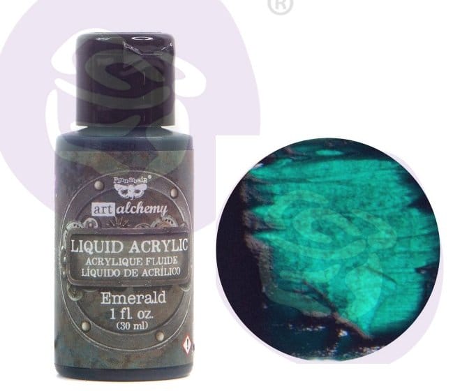 Prima Finnabair Art Alchemy Liquid Acrylic Paint 1 Fluid Ounce - Emerald