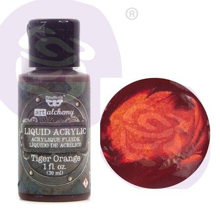 Prima Finnabair Art Alchemy Liquid Acrylic Paint 1 Fluid Ounce - Tiger Orange prima liquid acrylics tiger orange Prima Finnabair Art Alchemy Liquid Acrylic Paint 1 Fluid Ounce - Tiger Orange