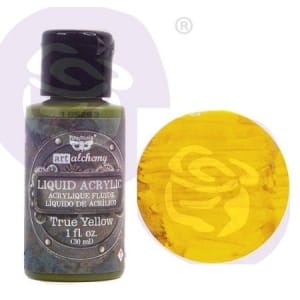 Prima Finnabair Art Alchemy Liquid Acrylic Paint 1 Fluid Ounce - True Yellow