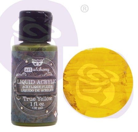 Prima Finnabair Art Alchemy Liquid Acrylic Paint 1 Fluid Ounce - True Yellow