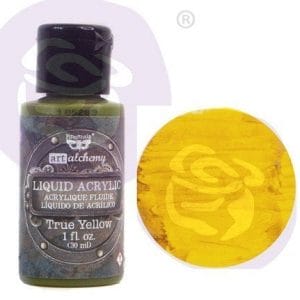 Prima Finnabair Art Alchemy Liquid Acrylic Paint 1 Fluid Ounce - True Yellow