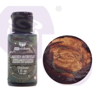 Prima Finnabair Art Alchemy Liquid Acrylic Paint 1 Fluid Ounce - Umber