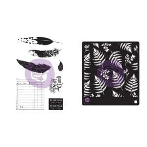 Prima Marketing Midnight Garden Cling Rubber Stamps & Stencil