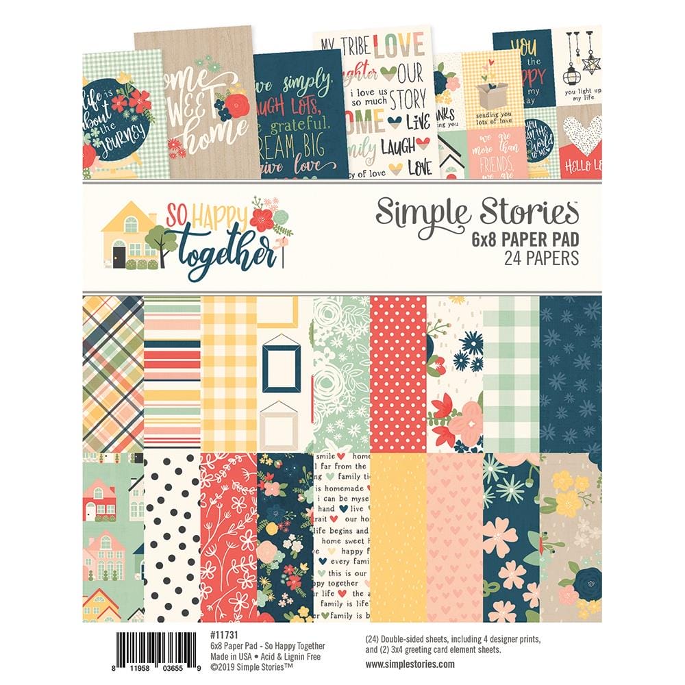 Simple Stories Double-Sided Paper Pad - So happy together (6"X8" 24/Pkg) simple stories 6by8 so happy together Simple Stories Double-Sided Paper Pad - So happy together (6"X8" 24/Pkg)