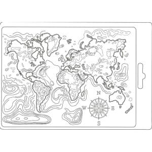 Stamperia Soft Maxi Mould A5 - Map of the World