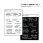 CrafTangles Sentiment Sheets  - Birthday Sentiments 2 (2 sheets of A4)