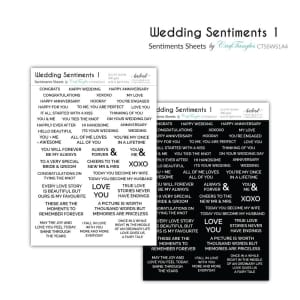 CrafTangles Sentiment Sheets - Wedding Sentiments 1 (2 sheets of A4)