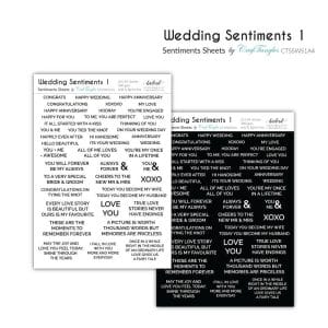 CrafTangles Sentiment Sheets - Wedding Sentiments 1 (2 sheets of A4)