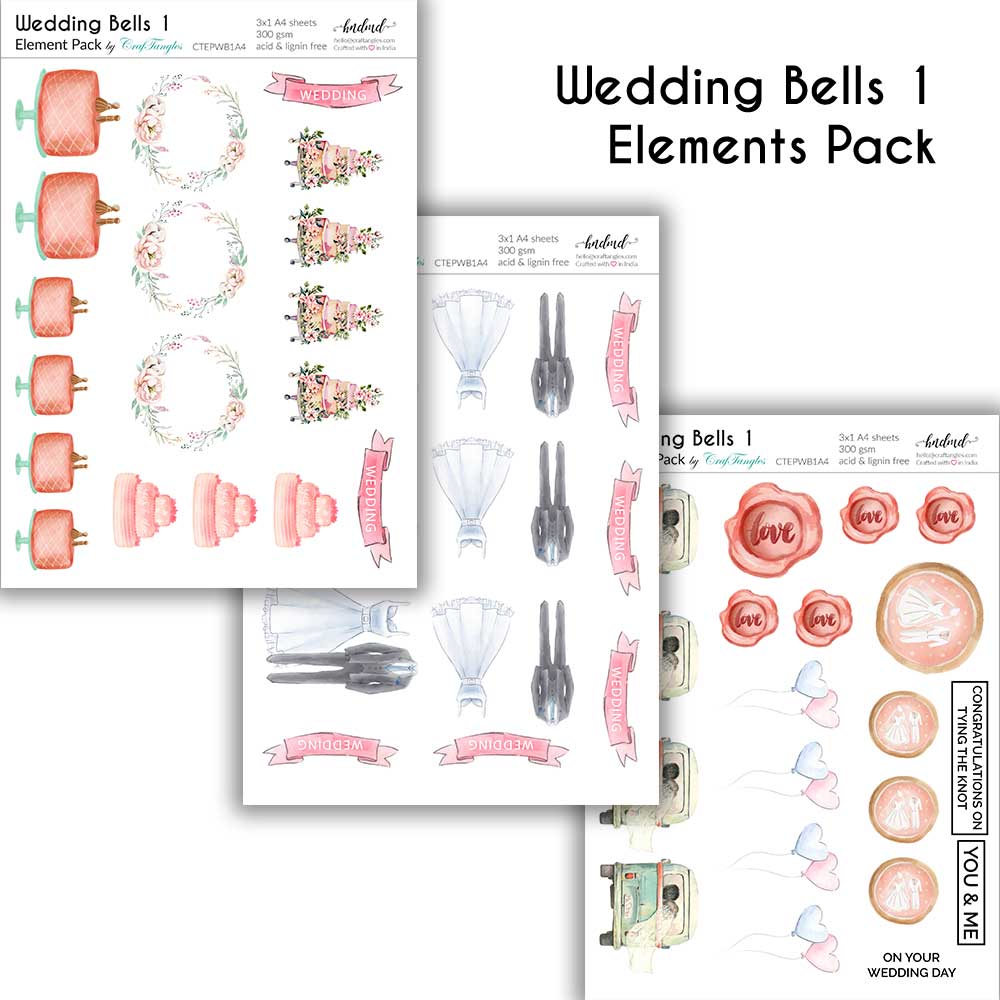 CrafTangles Elements Pack - Wedding Bells 1 (3 sheets of A4) 46 Wedding Bells 1 CrafTangles Elements Pack - Wedding Bells 1 (3 sheets of A4)