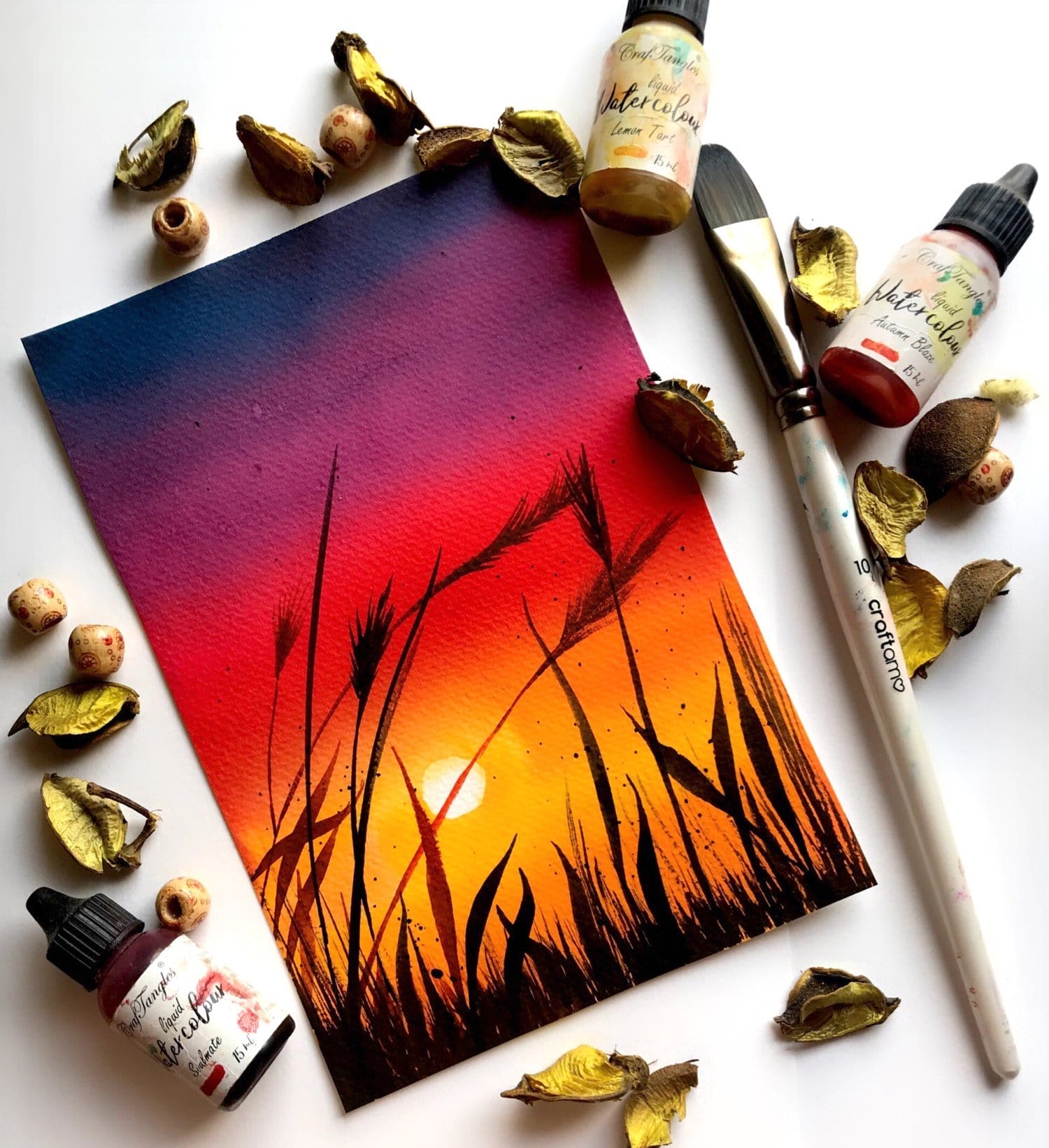 CrafTangles 100% cotton 300 gsm Smooth handmade Watercolor Paper (Cold Press) (Pack of 10) - 9 by 12 inches CrafTangles Richa Watercolor Sept2020 1 CrafTangles_Richa_Watercolor_Sept2020_1