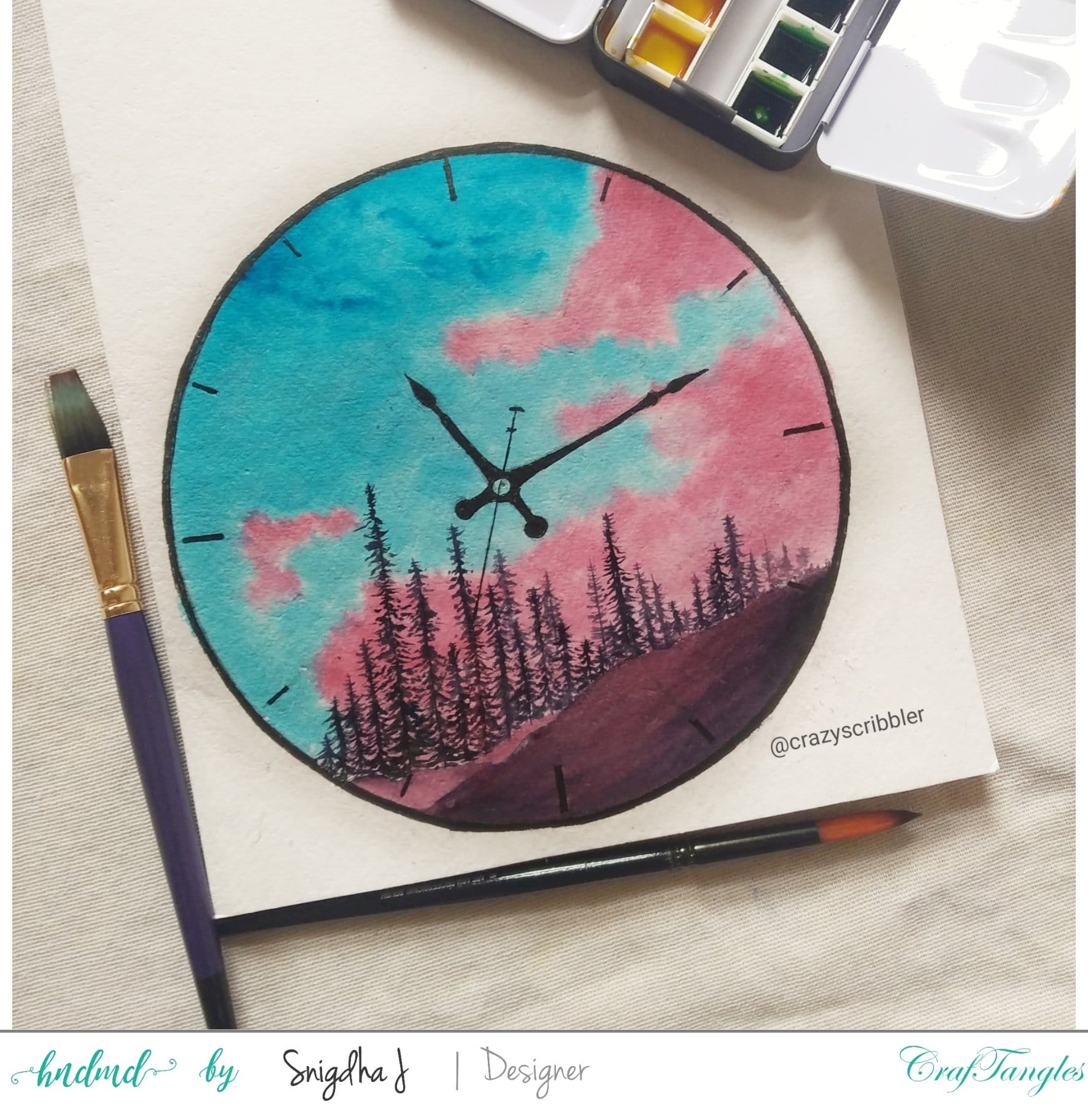 CrafTangles 100% cotton cold press 300 gsm Watercolor Paper (Pack of 10 sheets) - A5 CrafTangles Watercolor Paper Nov2020 2 CrafTangles_Watercolor_Paper_Nov2020_2