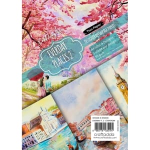 CrafTangles Decoupage Paper Pack - Everyday Places 2 (A4) - 4 sheets
