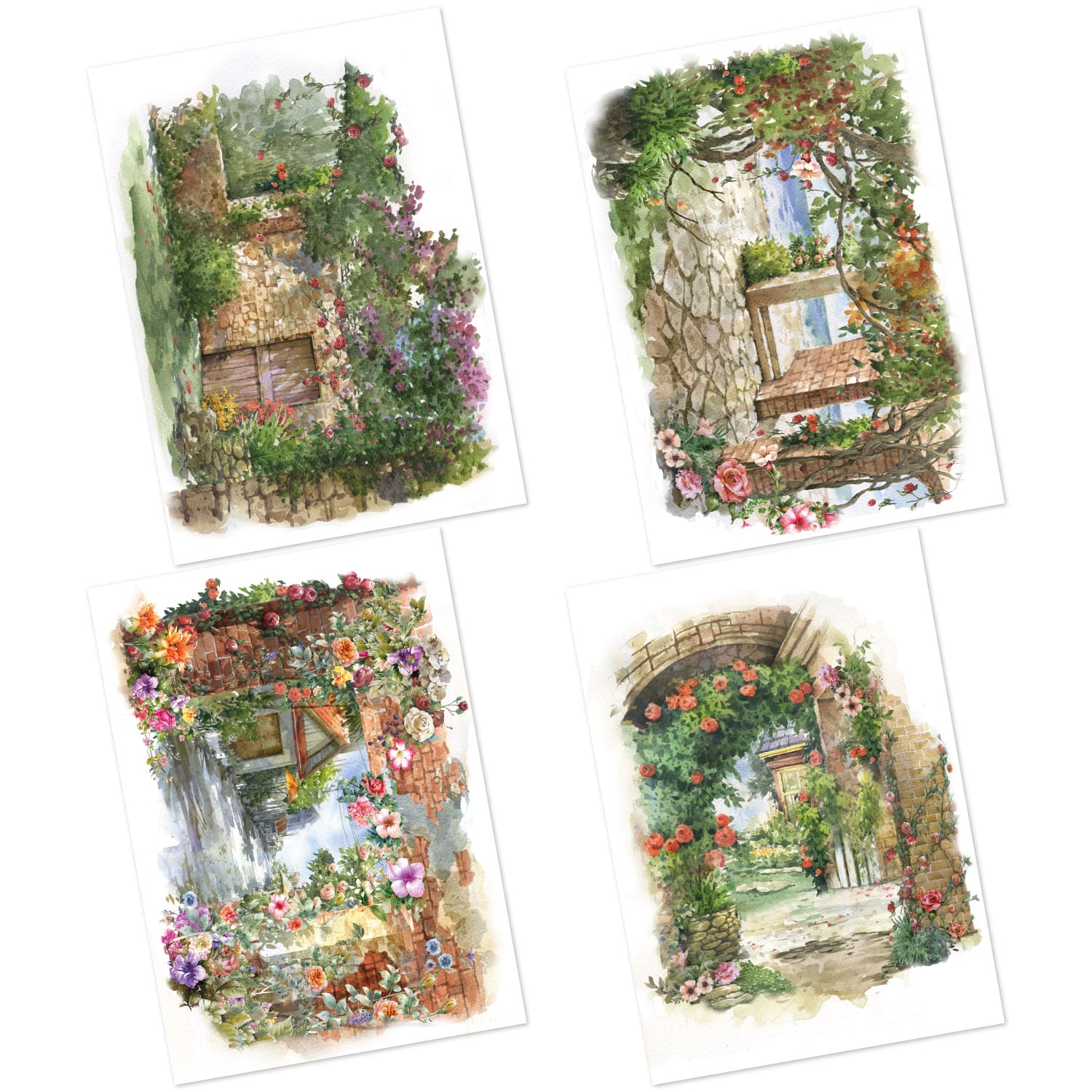 CrafTangles Decoupage Paper Pack - Watercolour Springs (A4) - 4 sheets Watercolour Springs Amazon 4 Images Watercolour-Springs-Amazon-4-Images