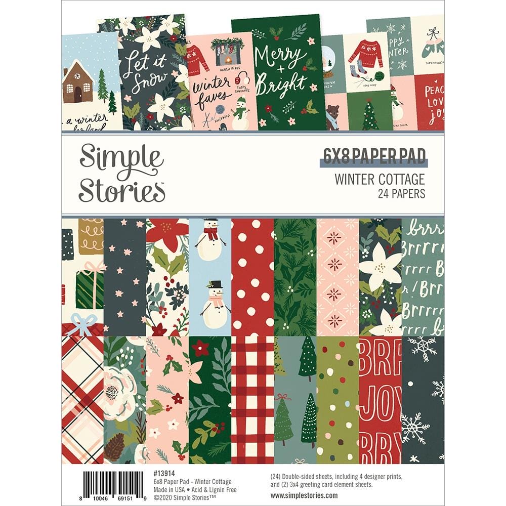 Simple Stories Double-Sided Paper Pad - Winter Cottage (6"X8" 24/Pkg) 13914 simple Stories winter cottage Simple Stories Double-Sided Paper Pad - Winter Cottage (6"X8" 24/Pkg)
