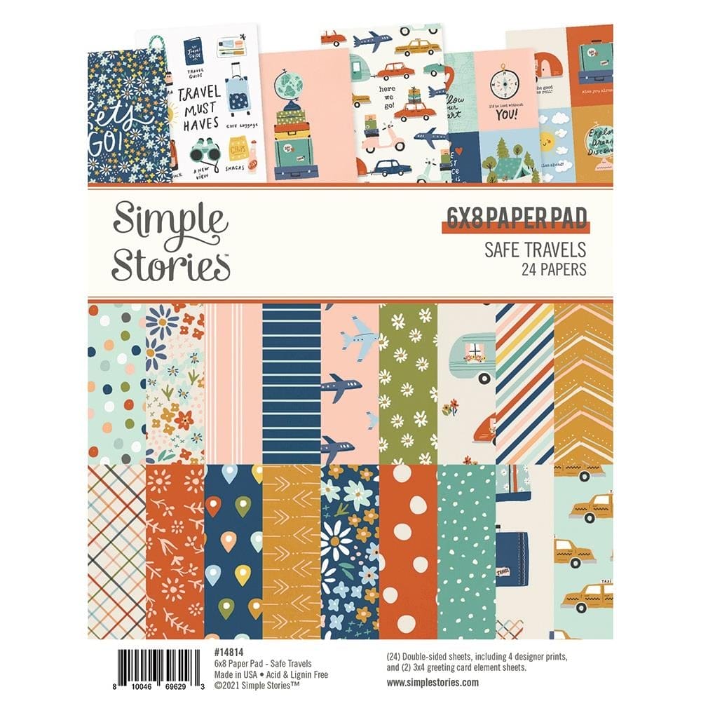 Simple Stories Double-Sided Paper Pad - Safe Travels (6"X8" 24/Pkg) 14814 simple stories paper safe travels Simple Stories Double-Sided Paper Pad - Safe Travels (6"X8" 24/Pkg)