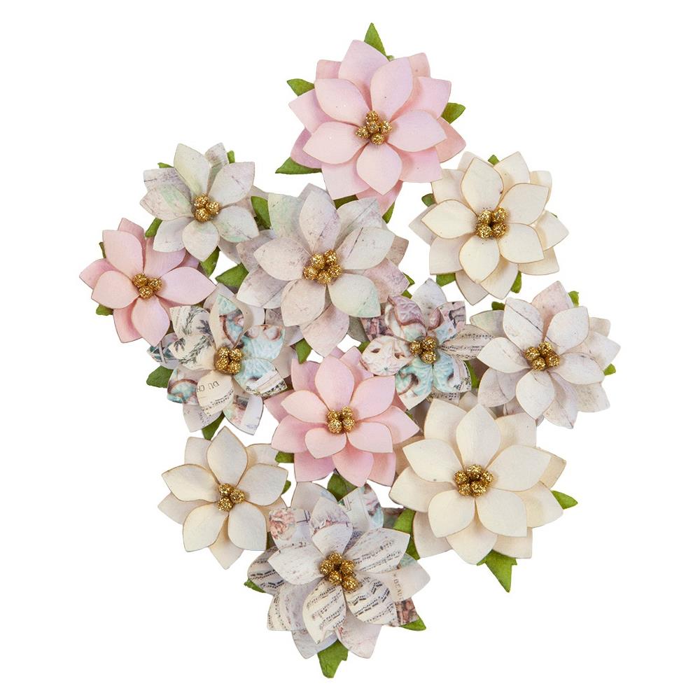 Prima Marketing Mulberry Paper Flowers - Glittery Snow/Sugar Cookie 648510 prima marketing sugar cookie flowers Prima Marketing Mulberry Paper Flowers - Glittery Snow/Sugar Cookie