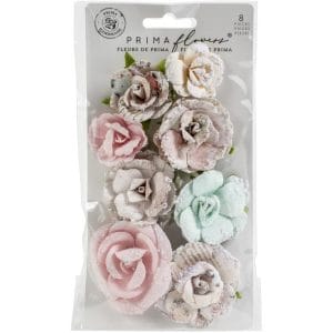 Prima Marketing Mulberry Paper Flowers - Santa Baby/Sugar Cookie
