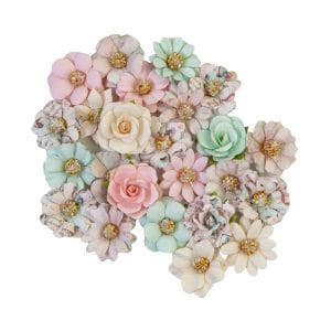 Prima Marketing Mulberry Paper Flowers - Pink Christmas/Sugar Cookie