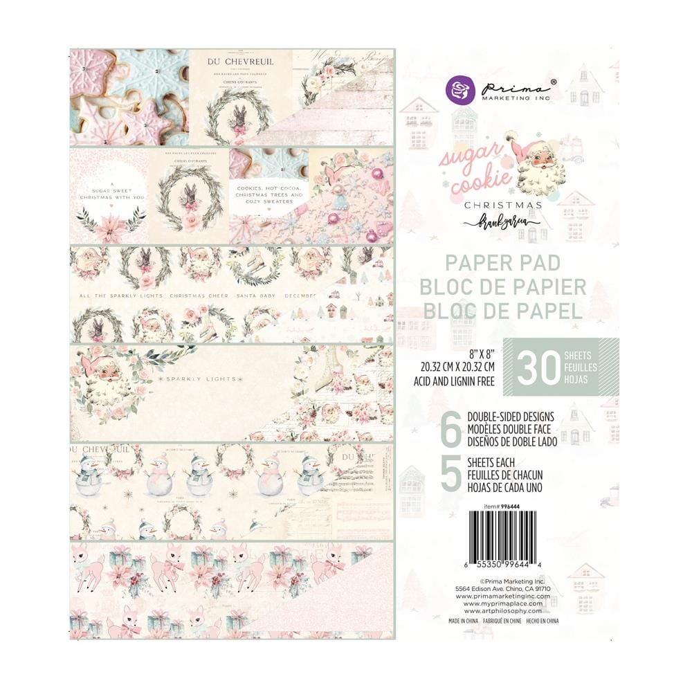 Prima - Sugar Cookie Christmas - 8by8 Paperpack (30 double sided sheets) 996444 sugar cookie priima paper 8by8 Prima - Sugar Cookie Christmas - 8by8 Paperpack (30 double sided sheets)