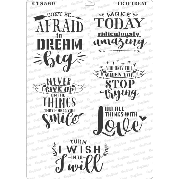 CrafTreat A4 Stencil - Determination