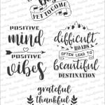 CrafTreat A4 Stencil - Positive Vibes