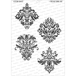 CrafTreat A4 Stencil - Damask Designs